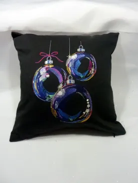Christmas pillow cover, Embroidered Ornaments pillow cover