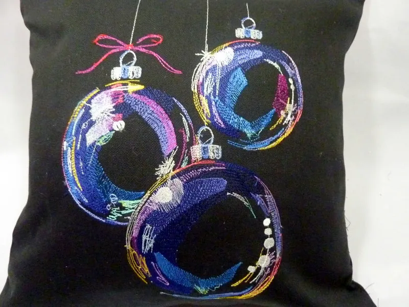 Christmas pillow cover, Embroidered Ornaments pillow cover