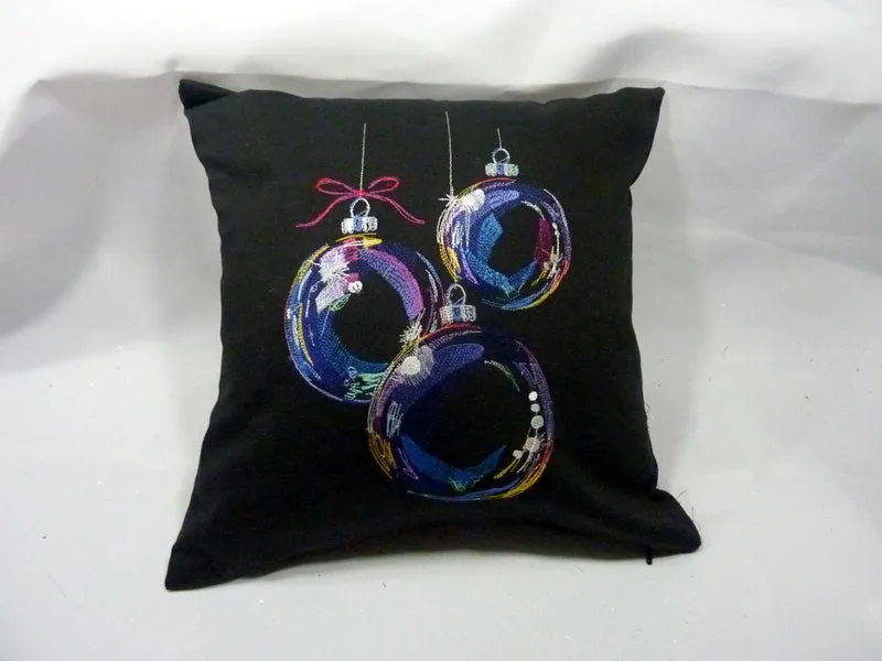 Christmas pillow cover, Embroidered Ornaments pillow cover