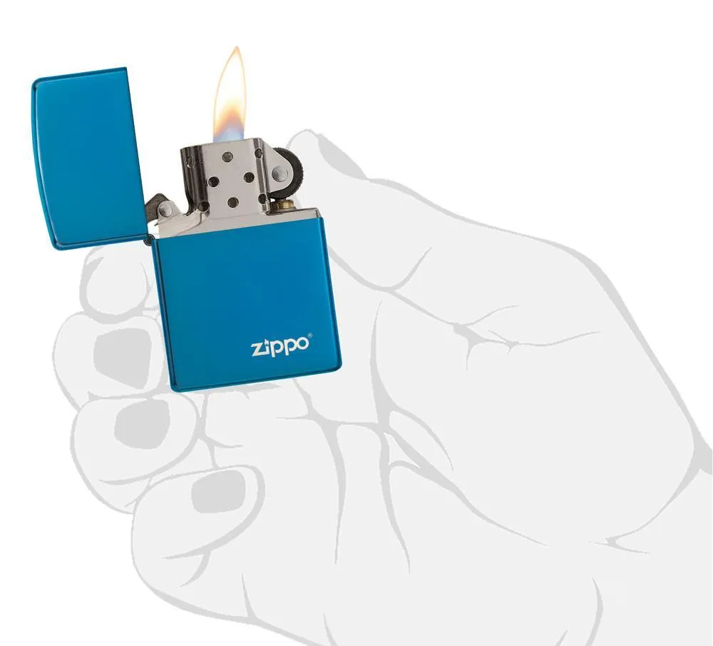 Classic High Polish Blue Zippo Logo