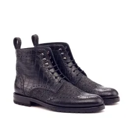 Claudia Ladies Military Brogue Boots