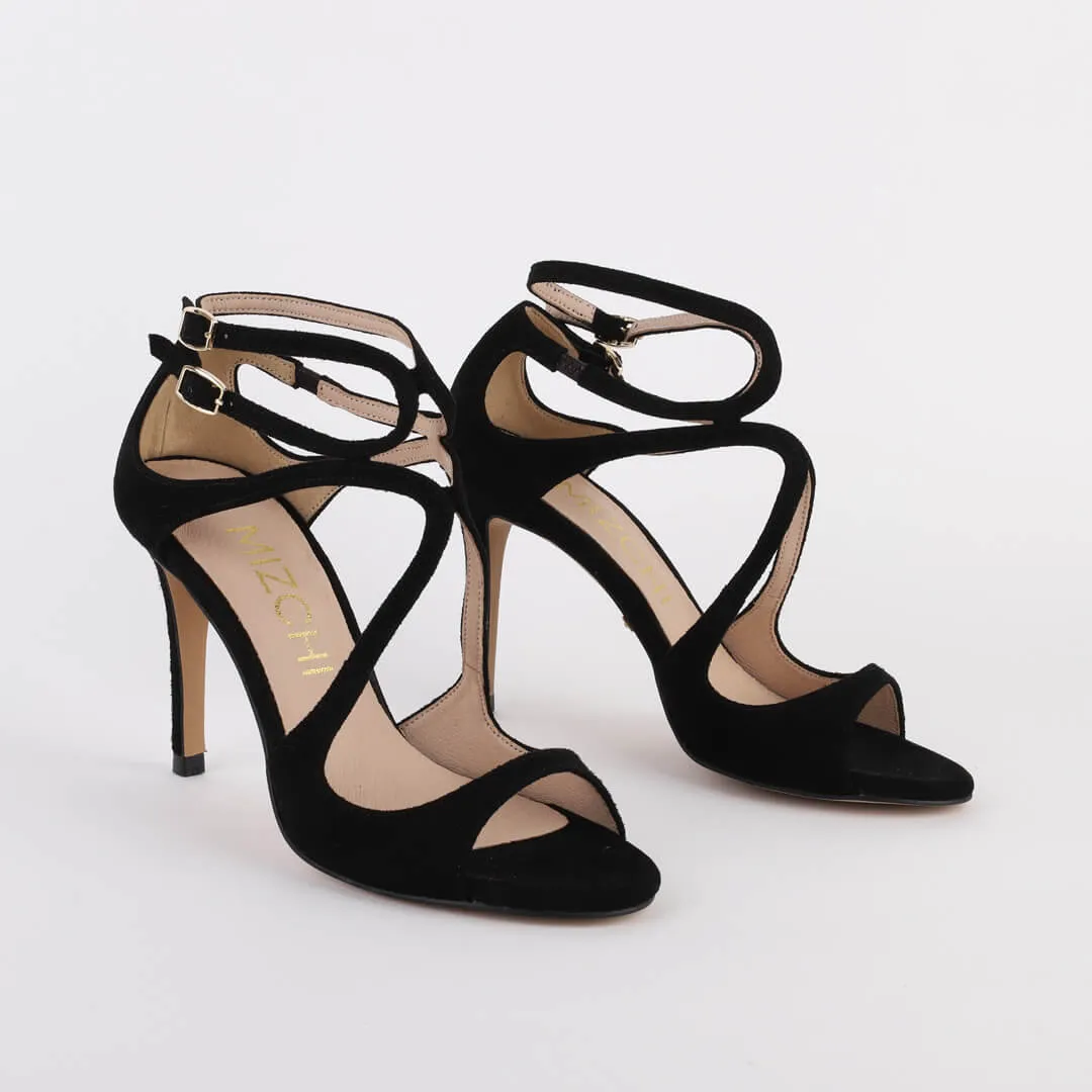 *CONFESSION - black suede, 10cm size UK 2.5