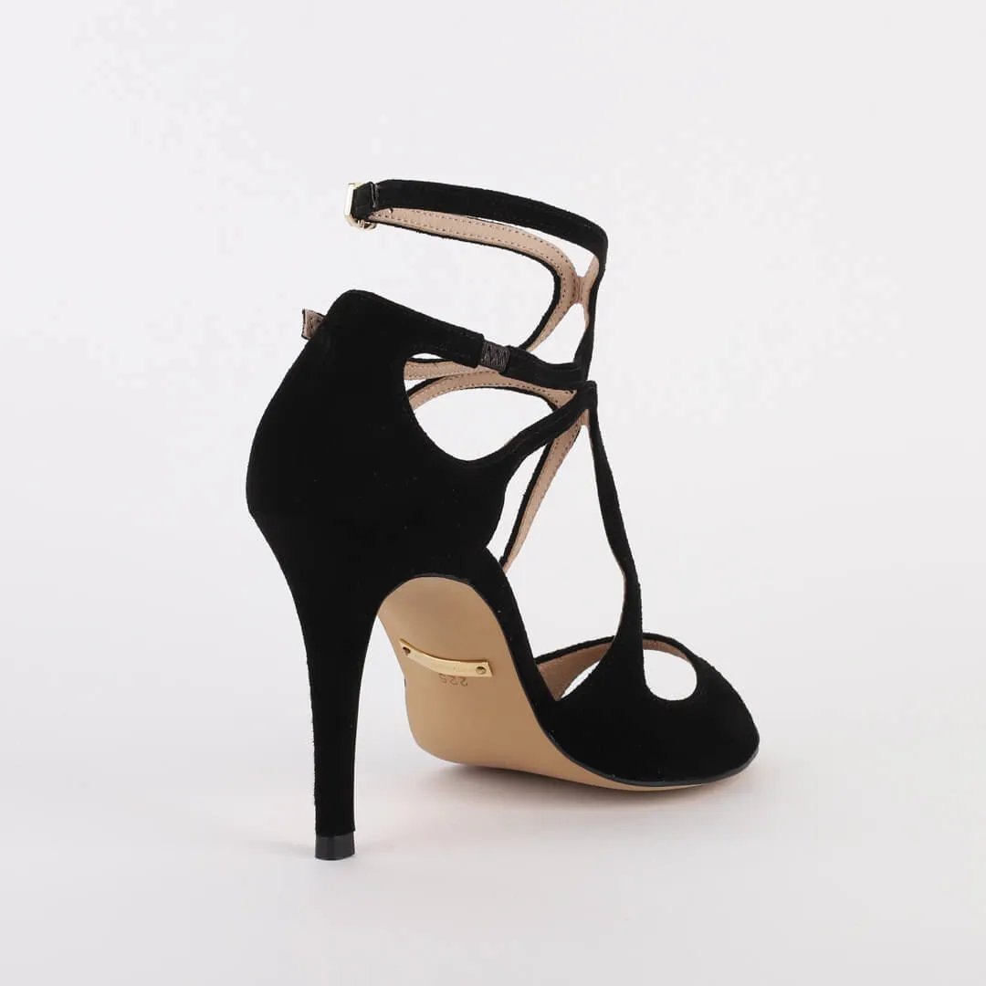 *CONFESSION - black suede, 10cm size UK 2.5