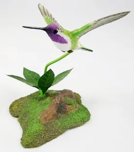 Costa's Hummingbird - Hand Carved Wooden Bird
