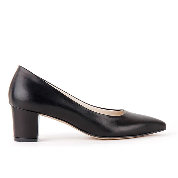 *COURTNEY black leather - 5cm, size UK 2