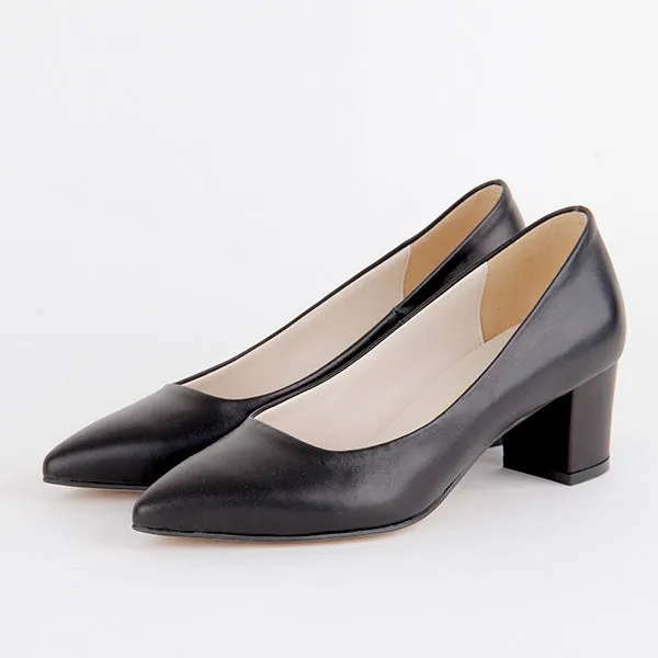 *COURTNEY black leather - 5cm, size UK 2