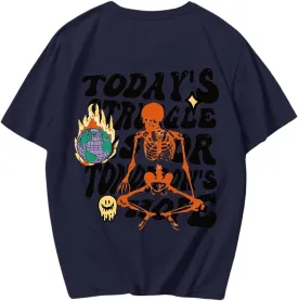 COZYEASE Men's Graphic Tees Letter Print Casual Short Sleeve T Shirts Summer Tops Vintage Tees