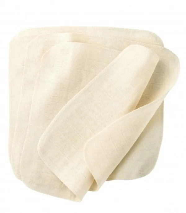 Disana Organic Cotton Muslin Wash Cloths, Pack of 5
