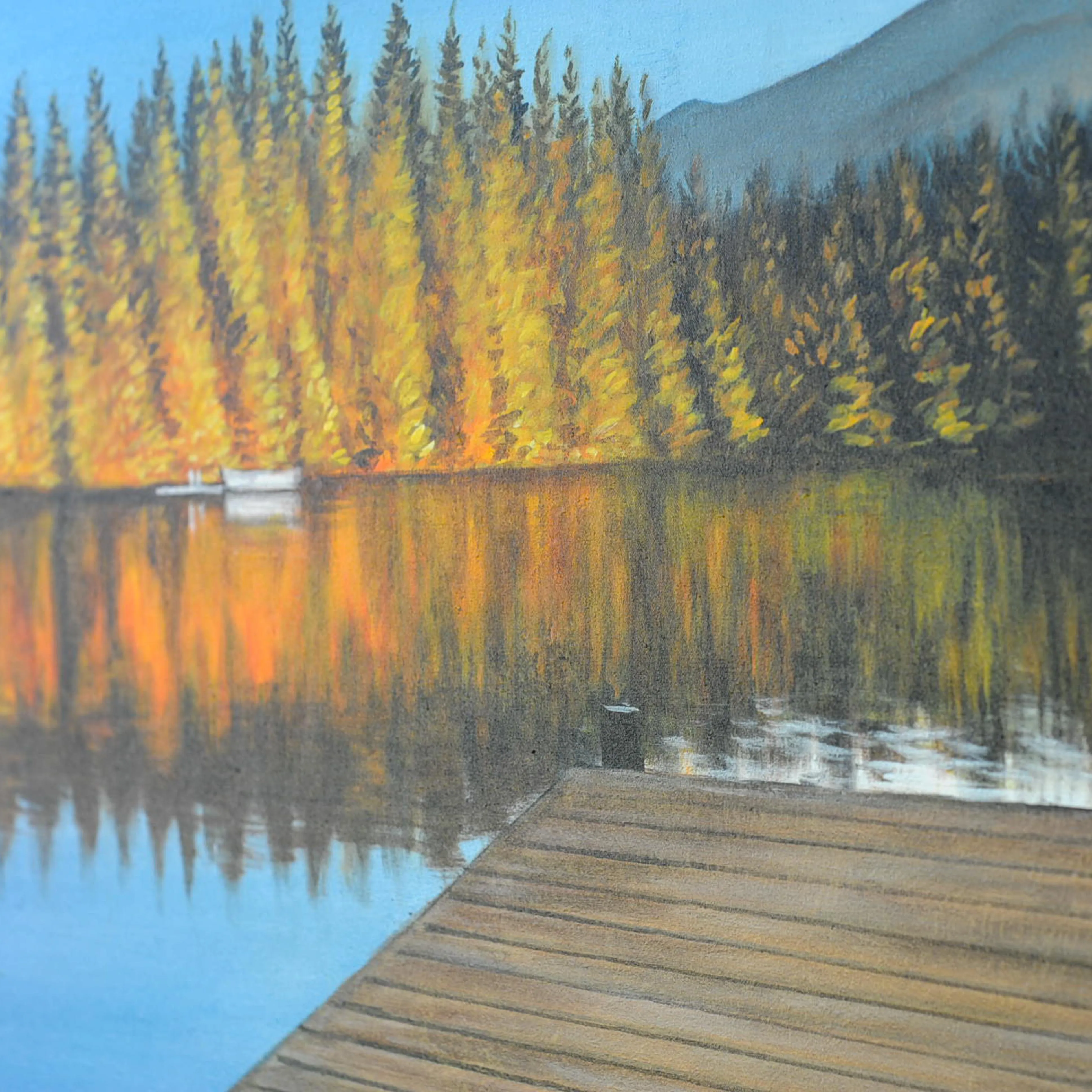 Dock With Fall Colours - Painting