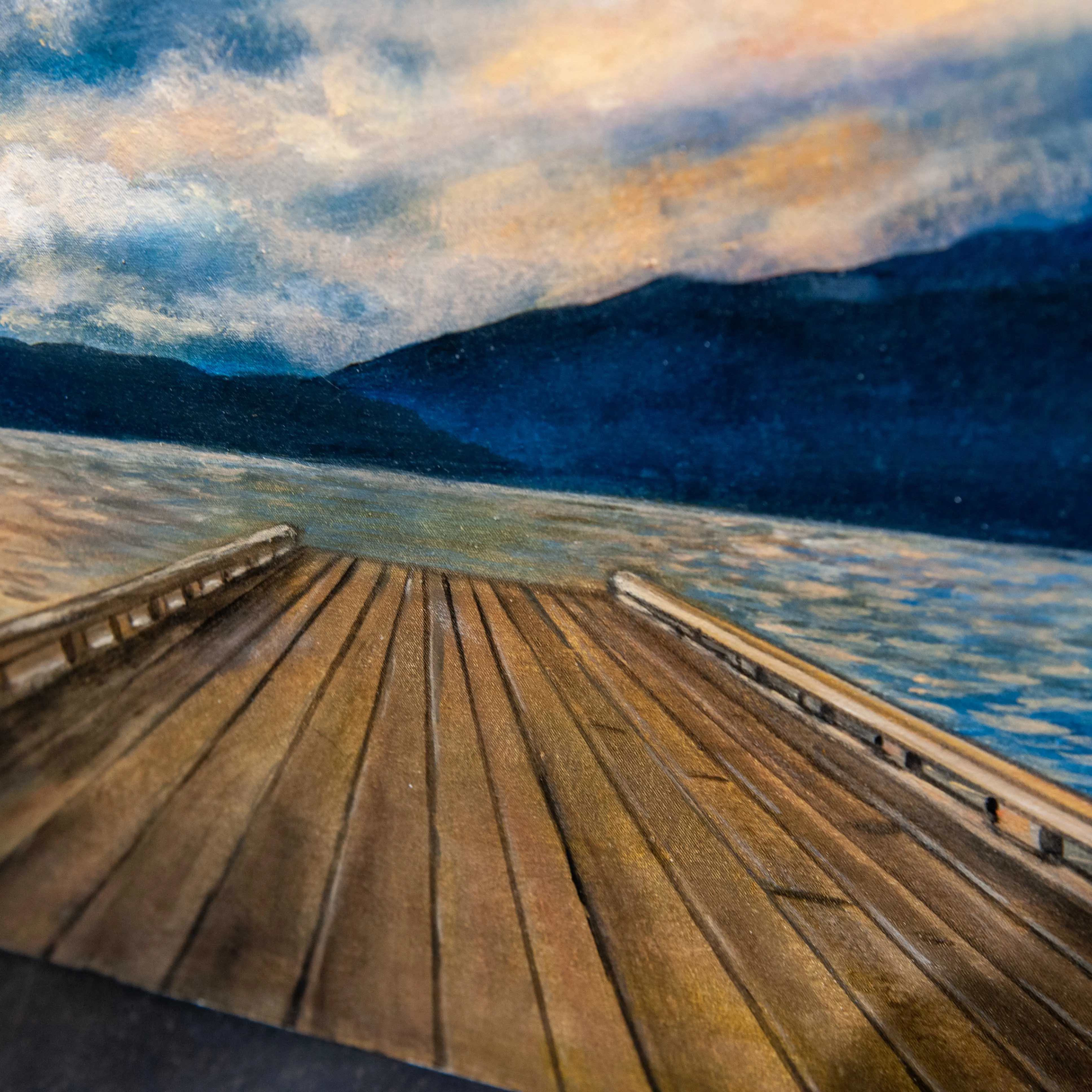 Dock With Mountains - Painting