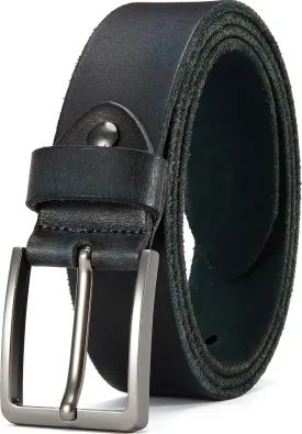 DOOPAI Men's Genuine Leather Casual Belt -Full Grain Leather Belt for Men- 1.5" Handmade Jeans Belt with Gift Box