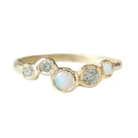 Effervescence Opal   Green Sapphire Ring
