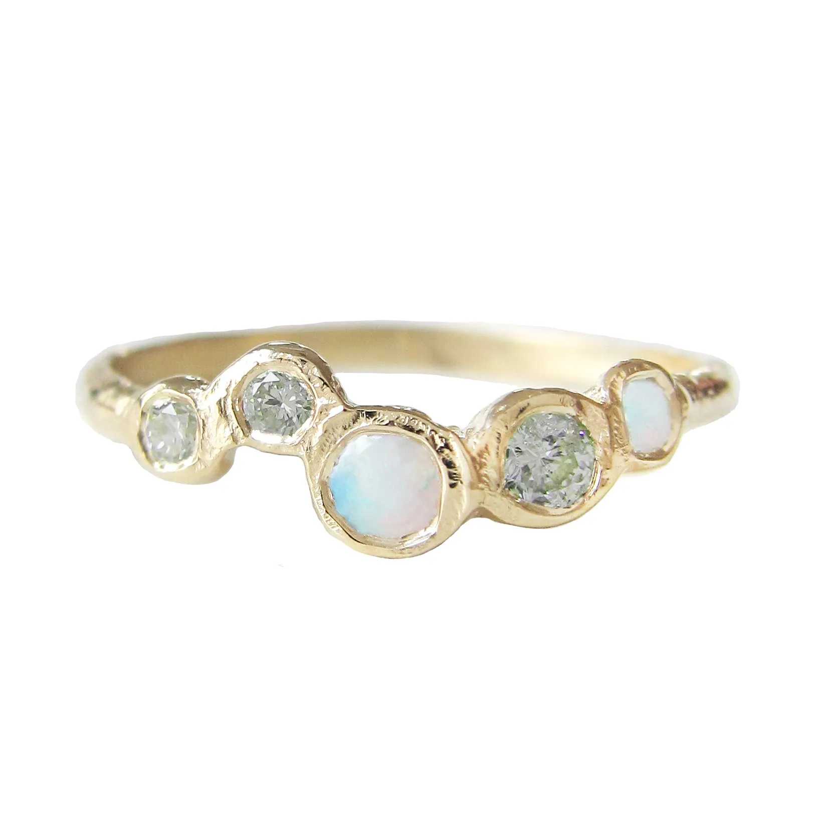 Effervescence Opal   Green Sapphire Ring