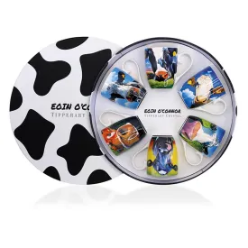 Eoin O'Connor Cow Set of 6 Mugs in Hat Box