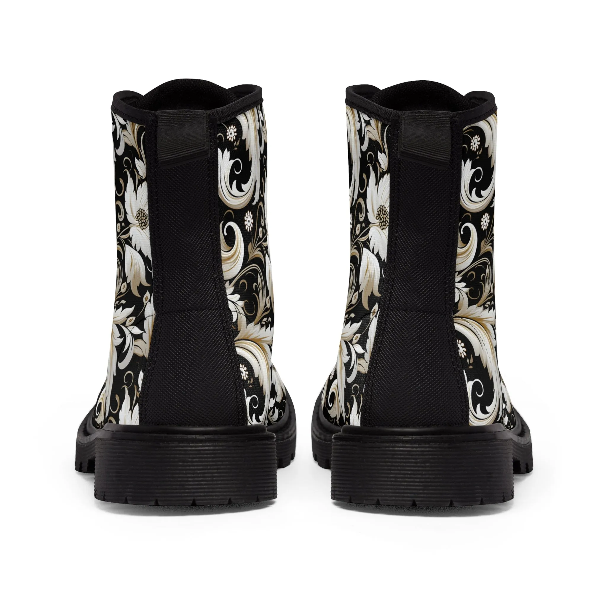 Floral Pattern Women's Canvas Boots