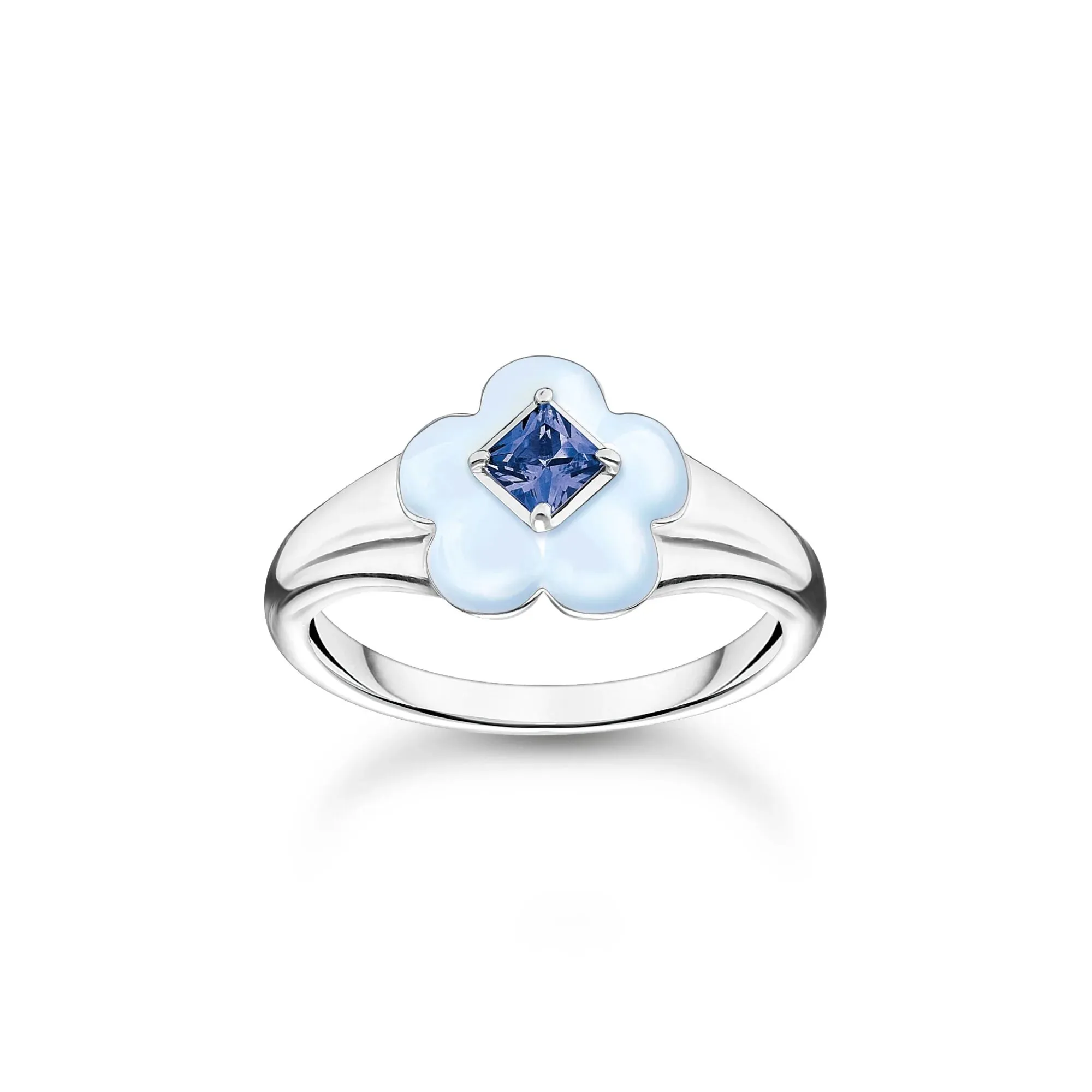 Flower Blue Stone Ring