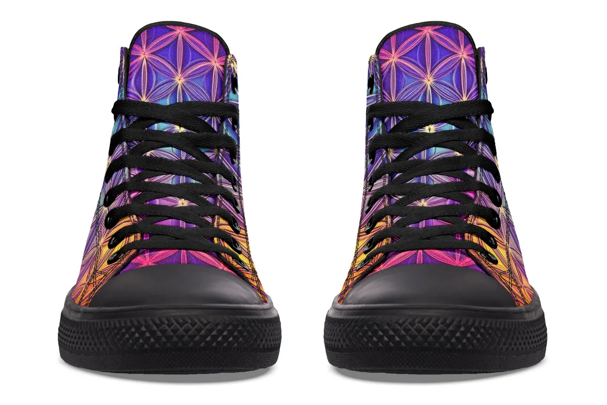 Flower Life Purp High Top Shoes