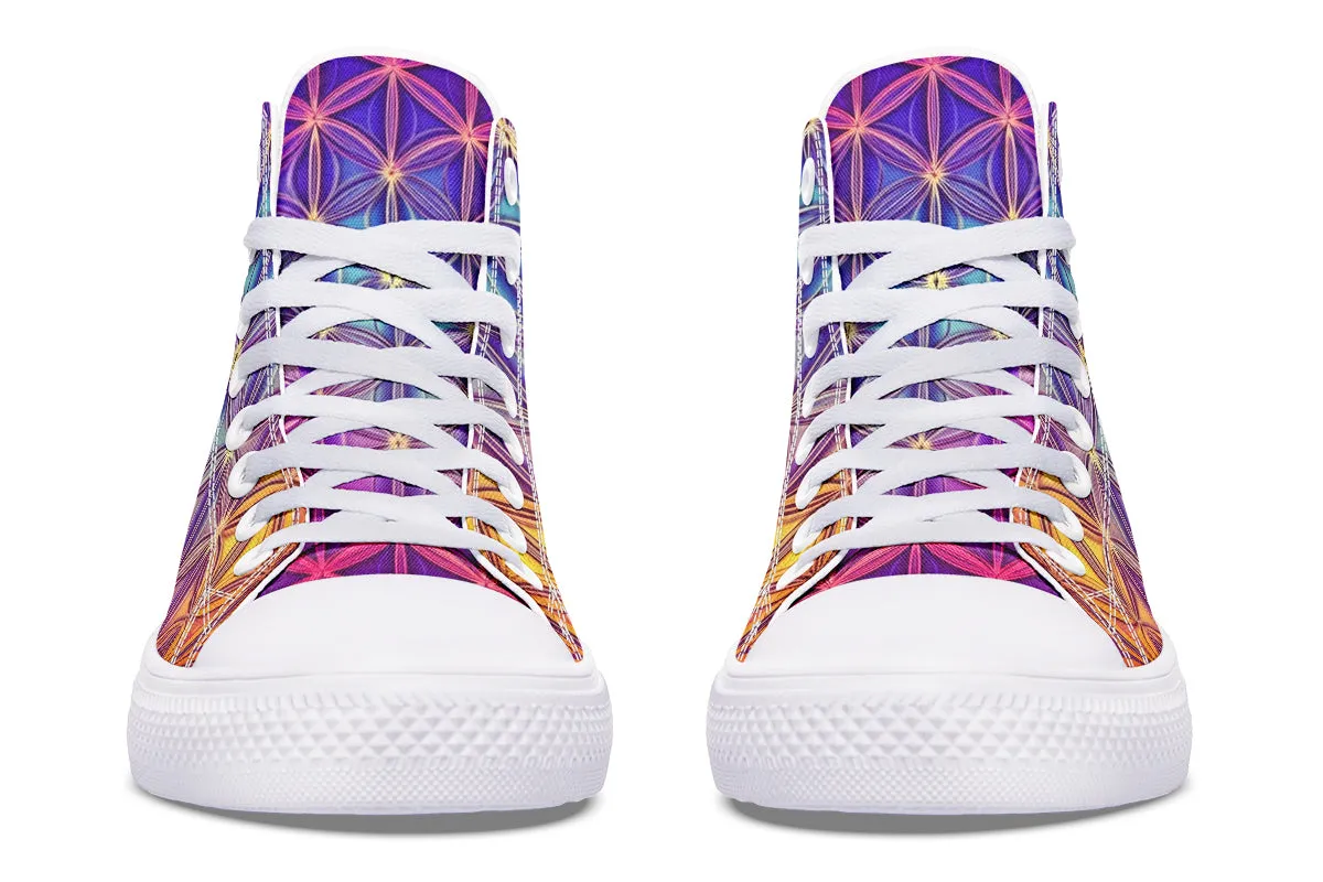Flower Life Purp High Top Shoes