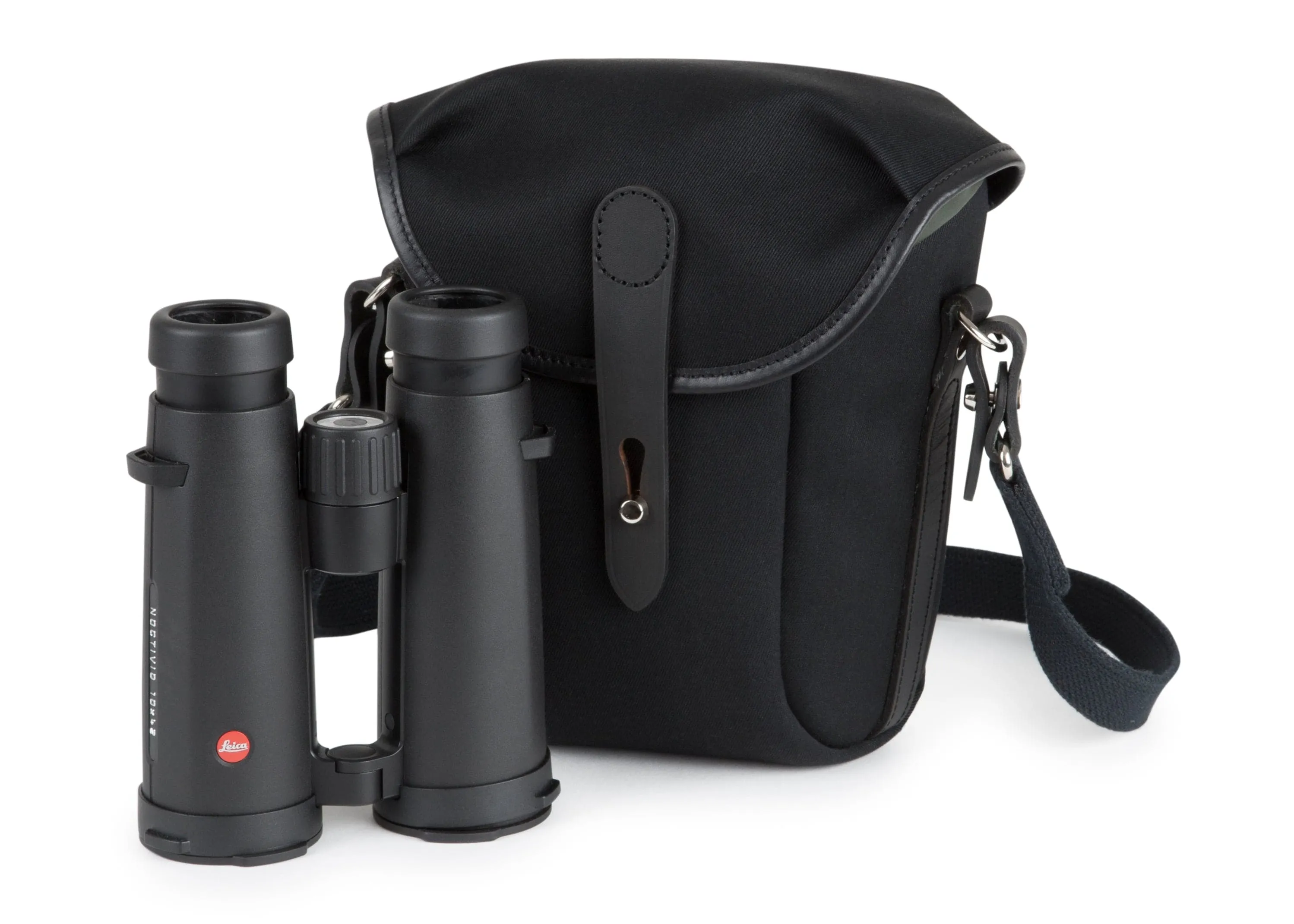 Galbin Binocular Case - 10 / Black Canvas / Black Leather