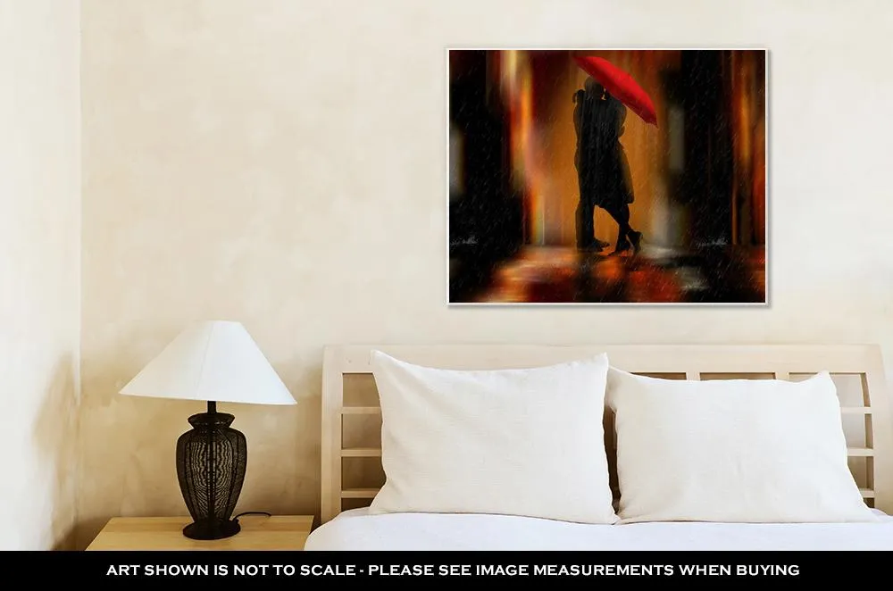 Gallery Wrapped Canvas, Downtown Fantasy Love And Romance Greeting Card Or Wall Art Illustration