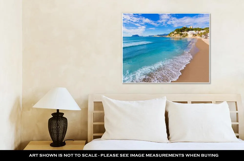Gallery Wrapped Canvas, Moraira Playa El Portet Beach Turquoise Water In Alicante