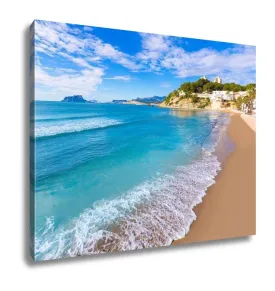 Gallery Wrapped Canvas, Moraira Playa El Portet Beach Turquoise Water In Alicante
