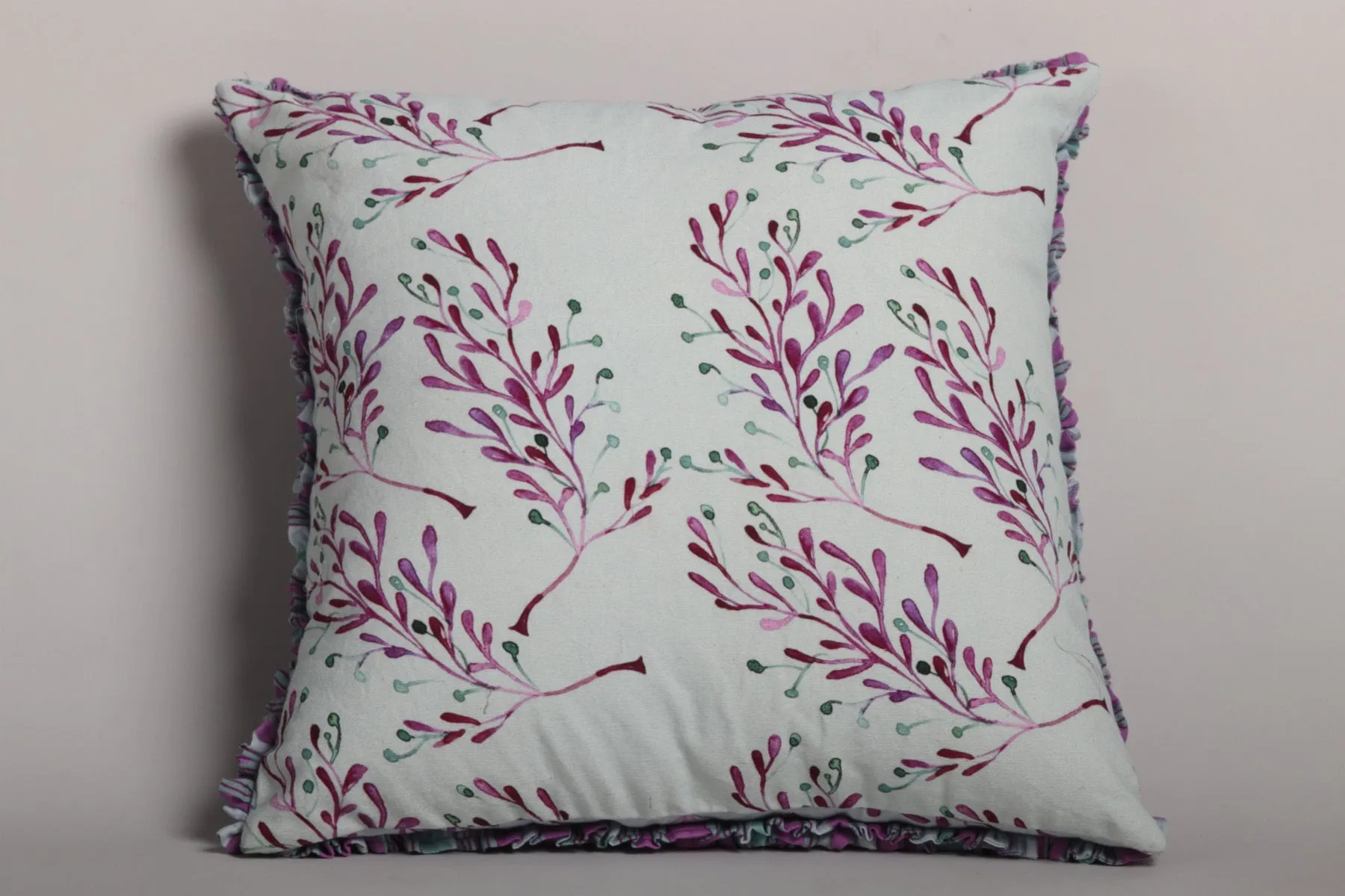 Grey Lilac Underwater Coral Printed Cushion Cover set of 2