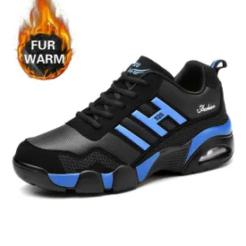 Groovywish Men Orthopedic Shoes Non-shock Sole Plush Winter Boots