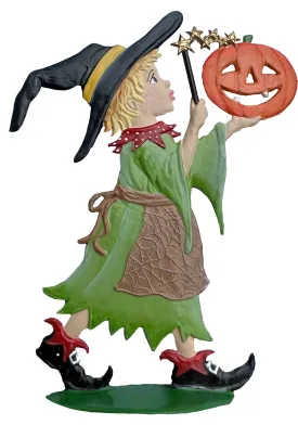 Halloween Magic Hand Painted German Pewter Figurine