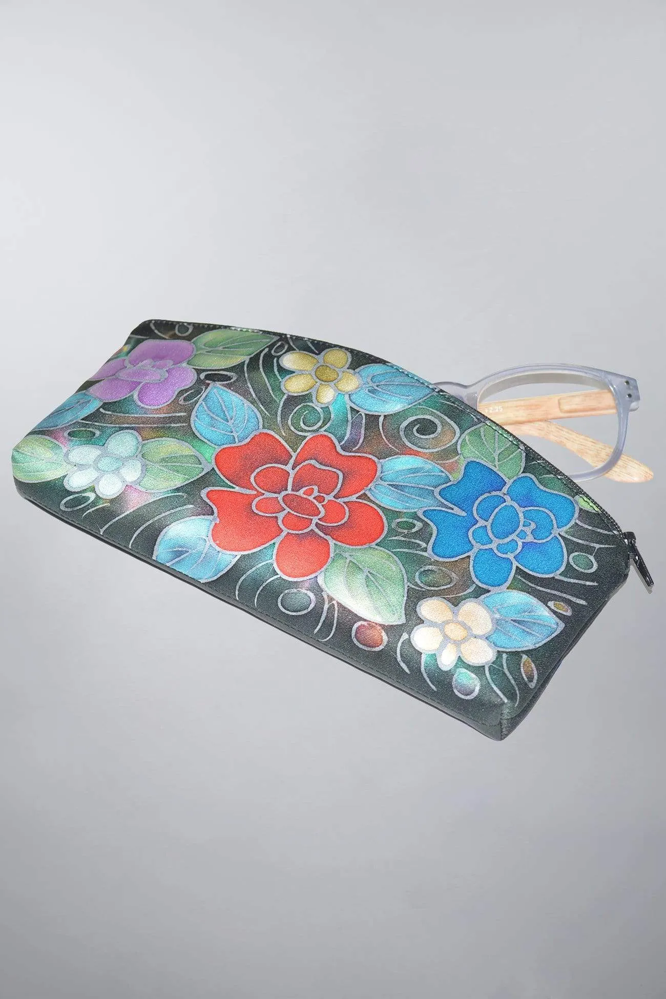 Hand-Painted Silk Eyeglass Case Suzy