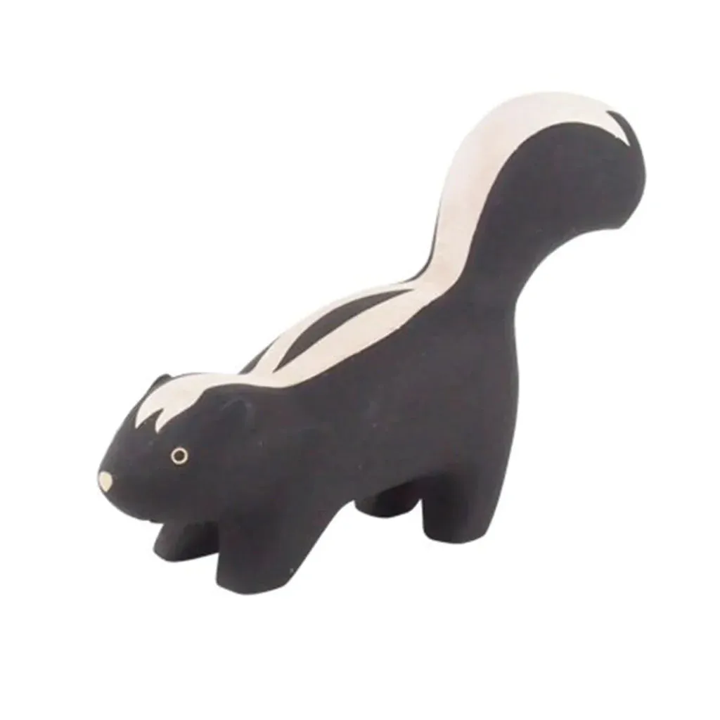 Handmade Tiny Wooden Forest Animals - Skunk