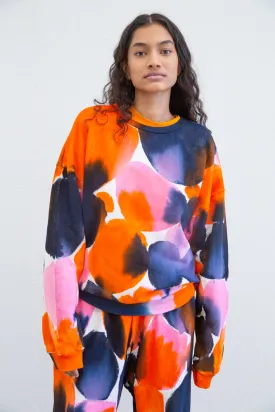 JULES SWEATER  - Navy/Orange/Pink