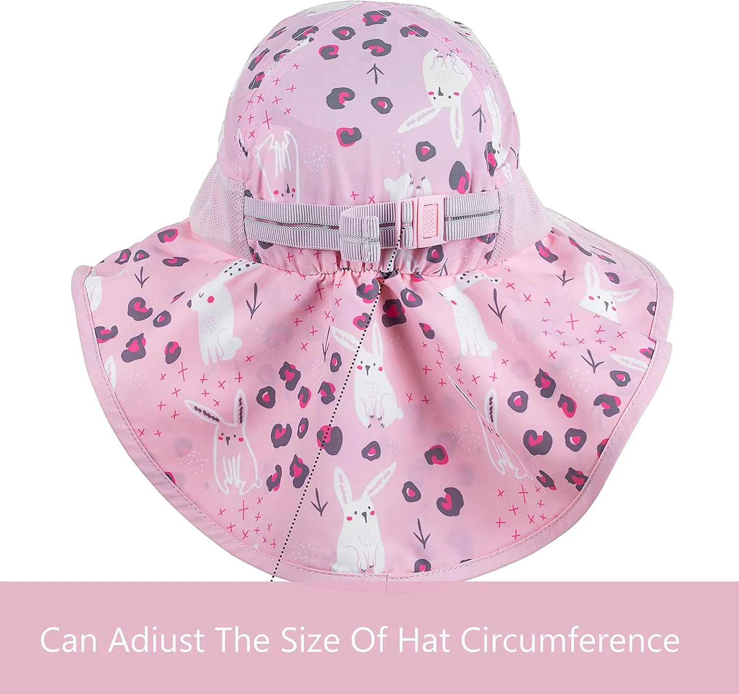 Kids Sun Hat UPF 50  Boy Girl Protection Hat Wide Brim Beach Hats with Mesh and Adjustable Chin Strap