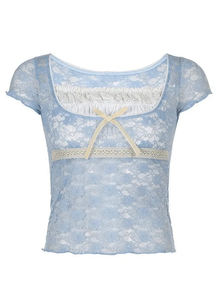 Lace Patchwork Crop Blouse