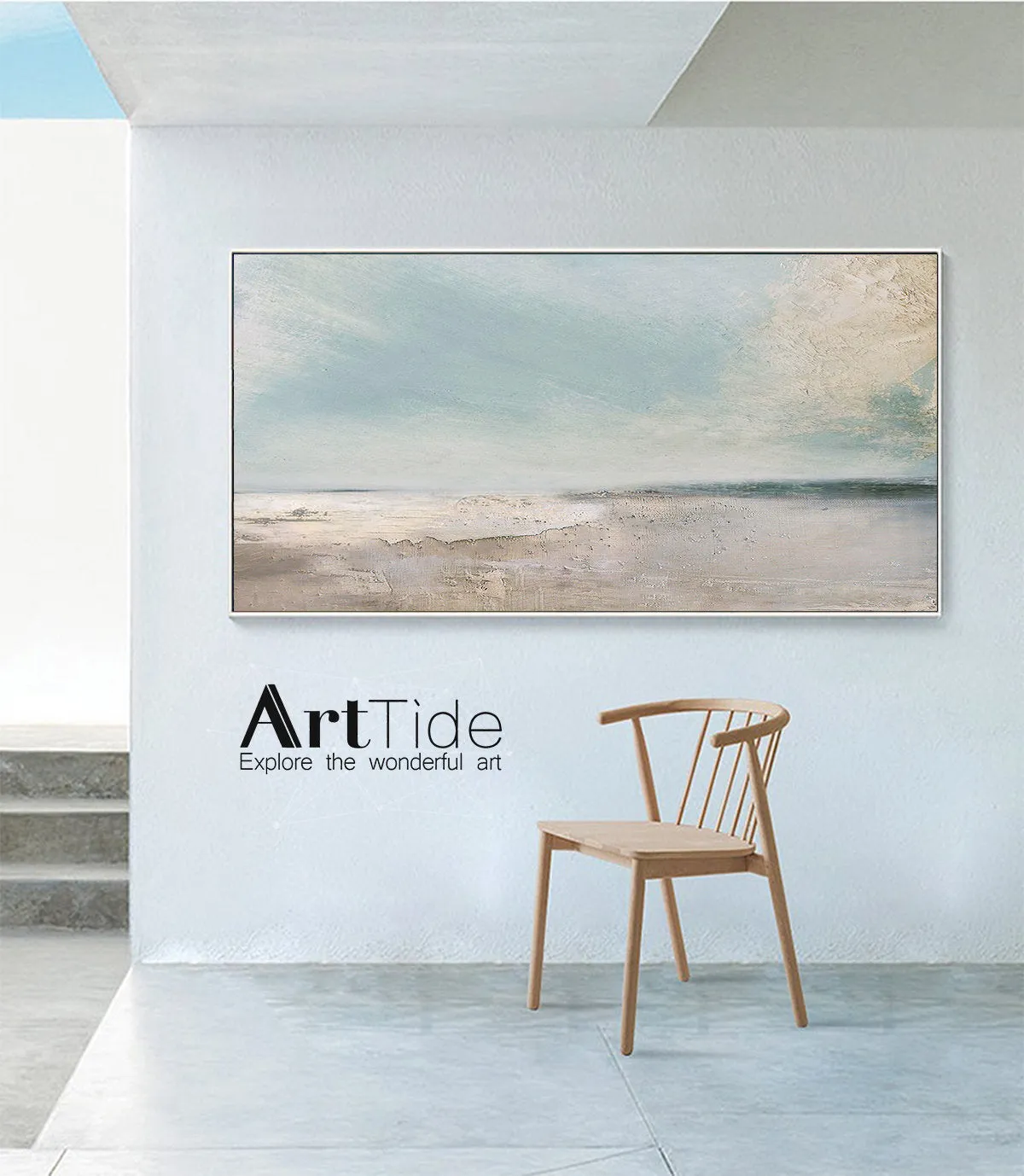 Large Beach Painting Cloud Painting Abstract Landscape Painting Ap040
