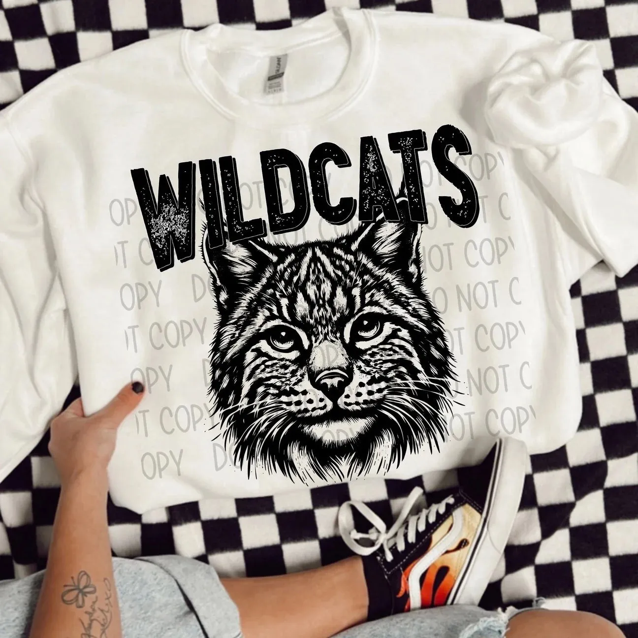 Line Drawing Wildcats Mascot