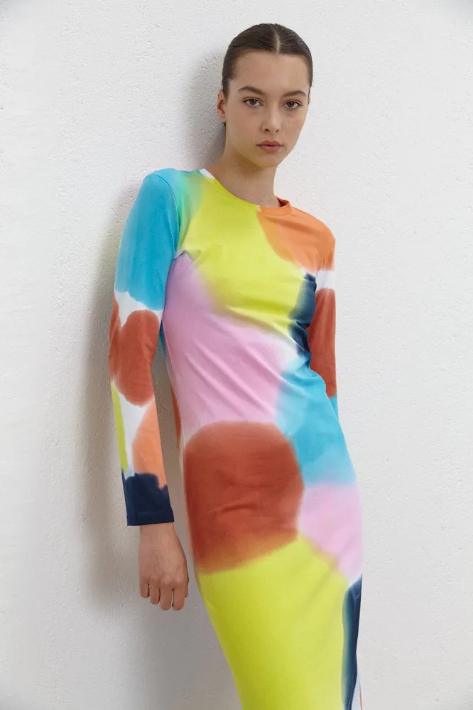 Melissa Long Dress with Sleeves Multi