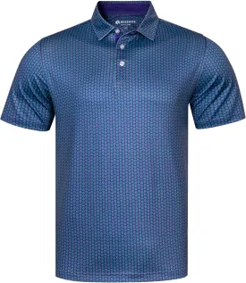 Mens Golf Shirts Short Sleeve Print Dry Fit Moisture Wicking Performance Polo Shirt