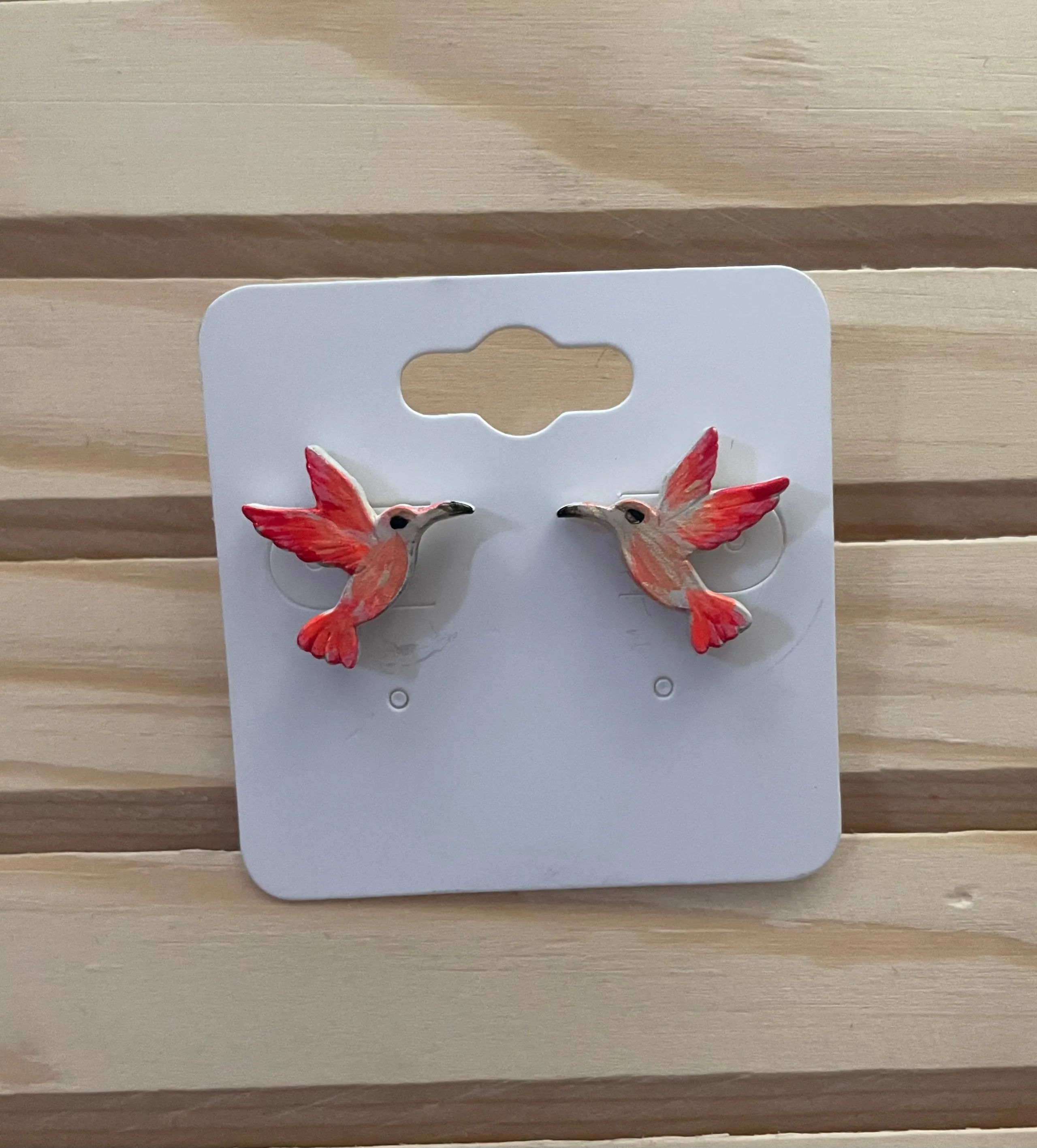 Mini hummingbird earrings.