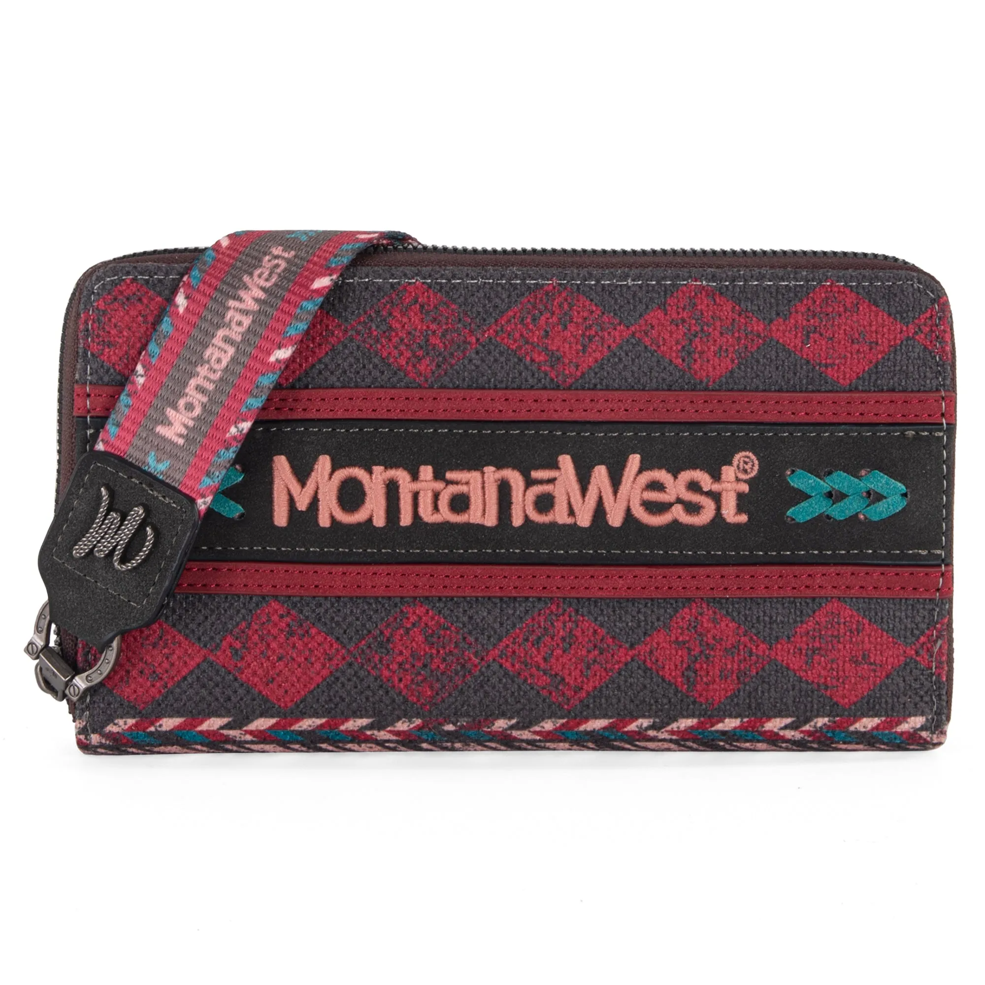 MW01-W006  Montana West Boho Ethnic Art Print Wallet - Burgundy