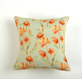 Ochre and Orange Daffodil garden Printed Cushion Cover set of 2