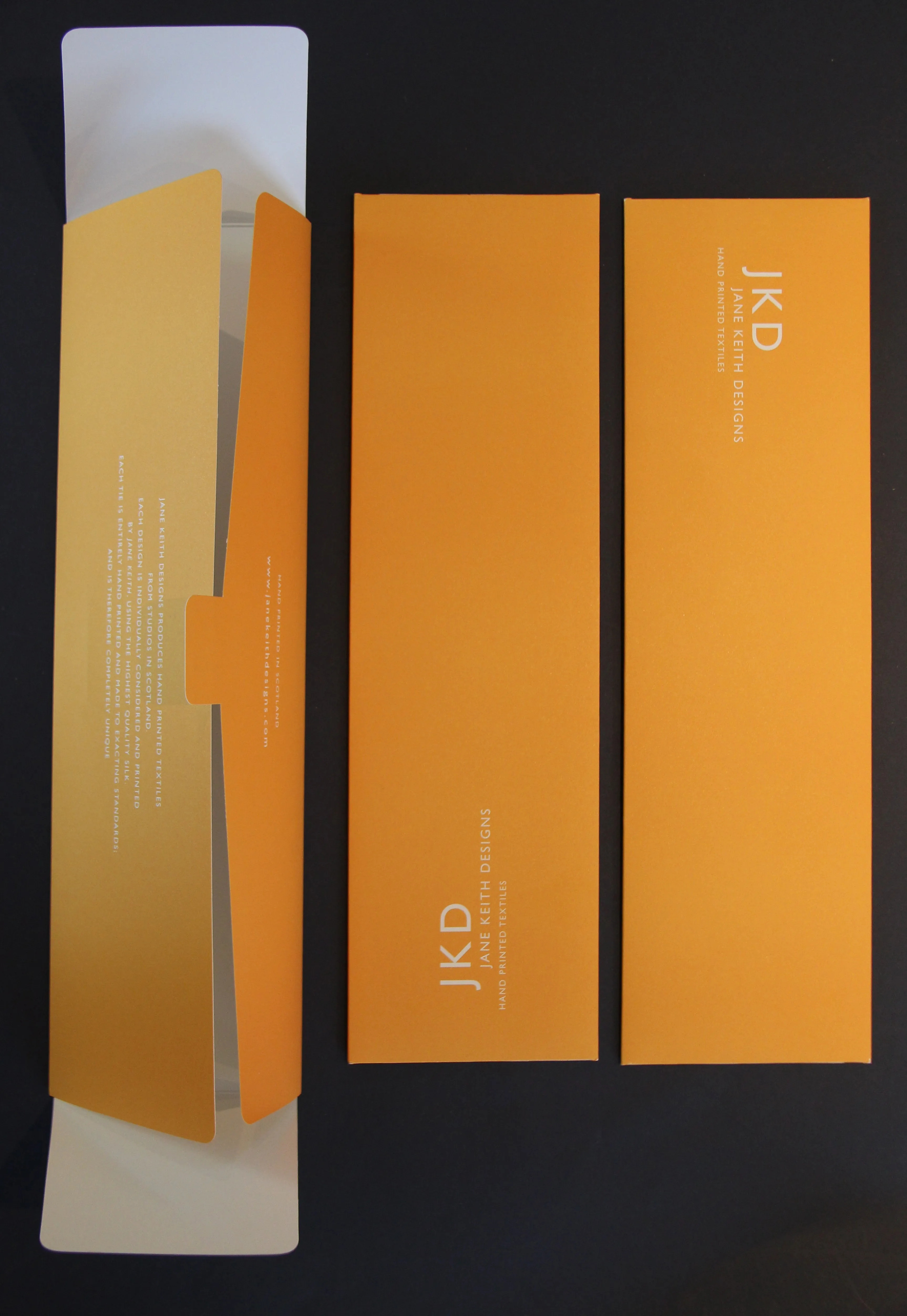 Orange 'Essaouira' striped hand painted tie