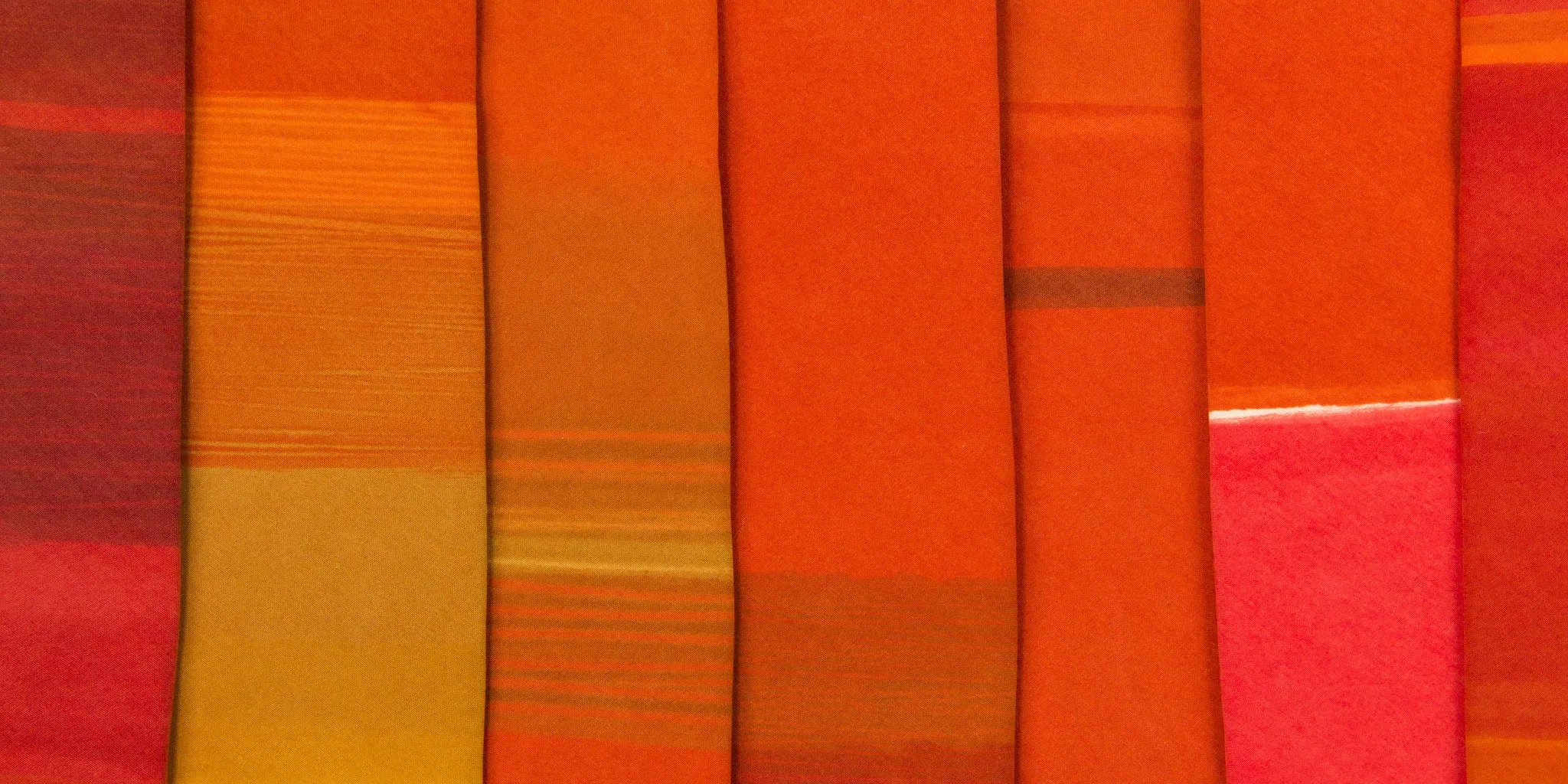 Orange 'Essaouira' striped hand painted tie