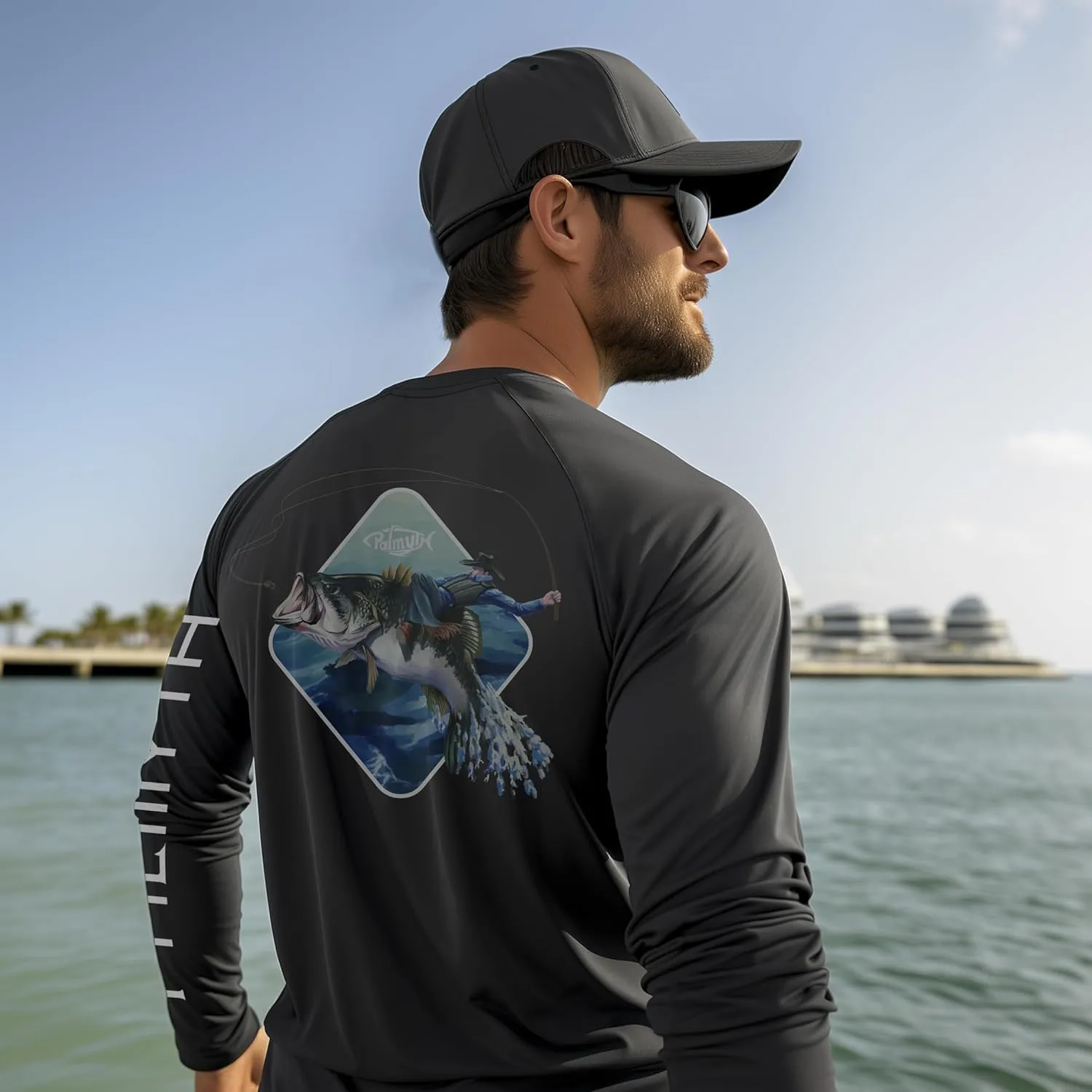 Palmyth Fishing Shirts for Men Long Sleeve UPF 50  T Shirt Sun Protection Tee