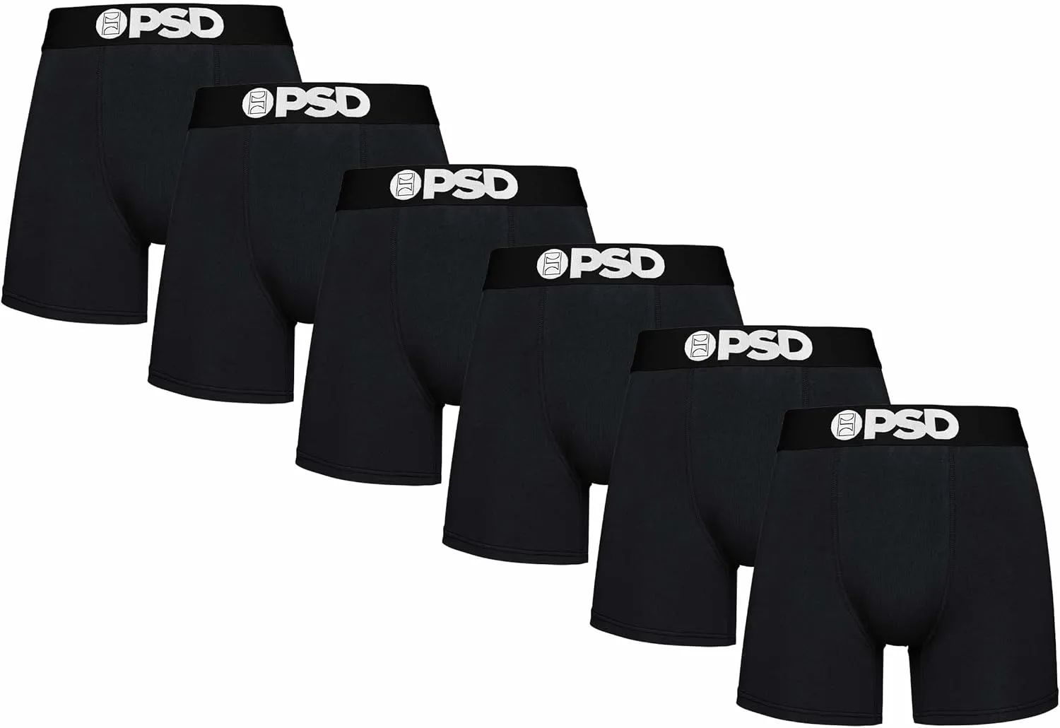 PSD Men's Mid Length Boxer Briefs - 5 Inch Inseam Breathable and Supportive Men's Underwear with Moisture-Wicking Fabric