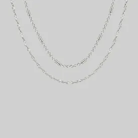 PURITY. Delicate Double Chain Necklace - Silver