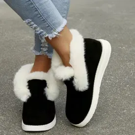 Purpdrank - Black Casual Patchwork Solid Color Round Flats Shoes