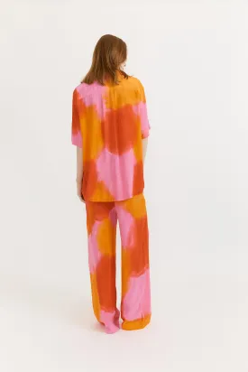 QUINN DRAWSTRING PANT- HAND PAINTED PINK