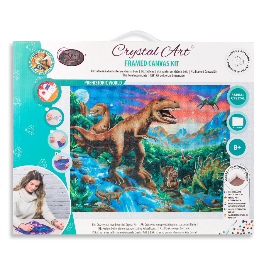 "Prehistoric World" Crystal Art Canvas Kit 40cmx50cm
