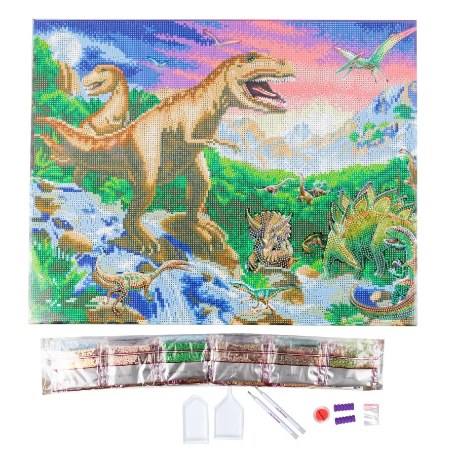 "Prehistoric World" Crystal Art Canvas Kit 40cmx50cm